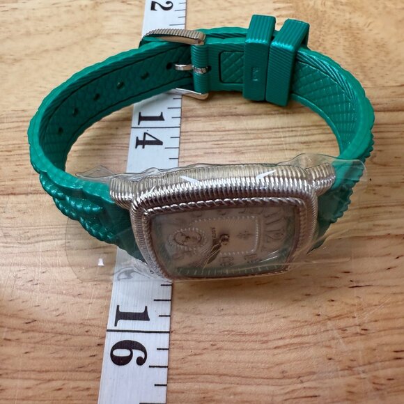 Judith Ripka Womens Watch With Mother-Of-Pearl Face Turquoise Silicone Band NIB - Picture 16 of 16